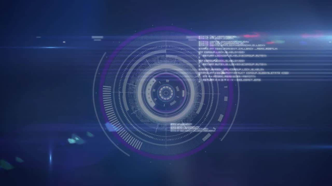 animación del procesamiento de datos sobre el escaneo del alcance