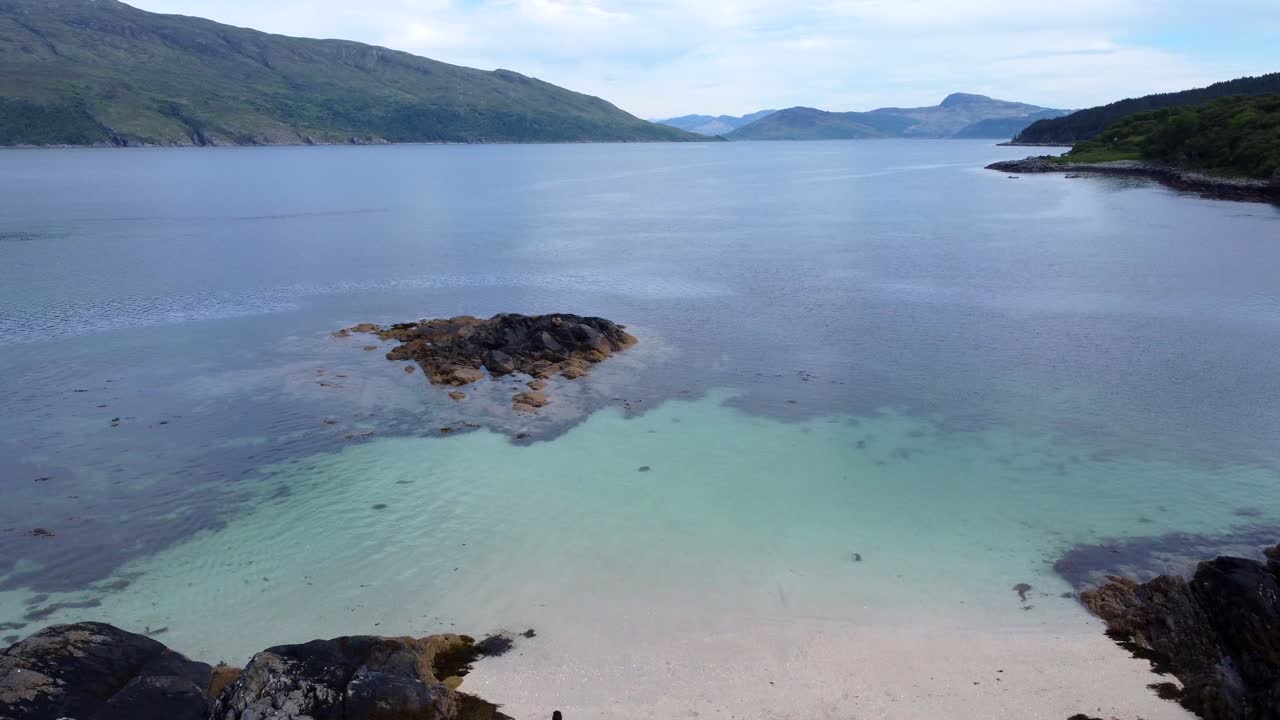 People on a remote Scottish beach
