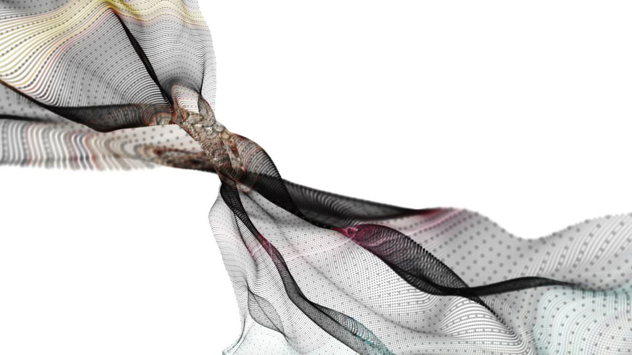 Fantastische Animation mit Partikelwellenobjekt in Zeitlupe und Platz für Text, 4096x2304 Loop 4K.