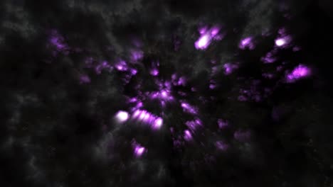 slow movement fly through the inside of a nebula-like cloud in space