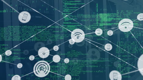 Animation-of-network-of-connections-with-icons-over-computer-servers