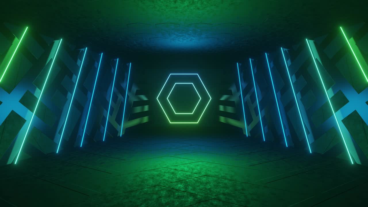 Futuristic Technology sci-fi background. 3d animation.
