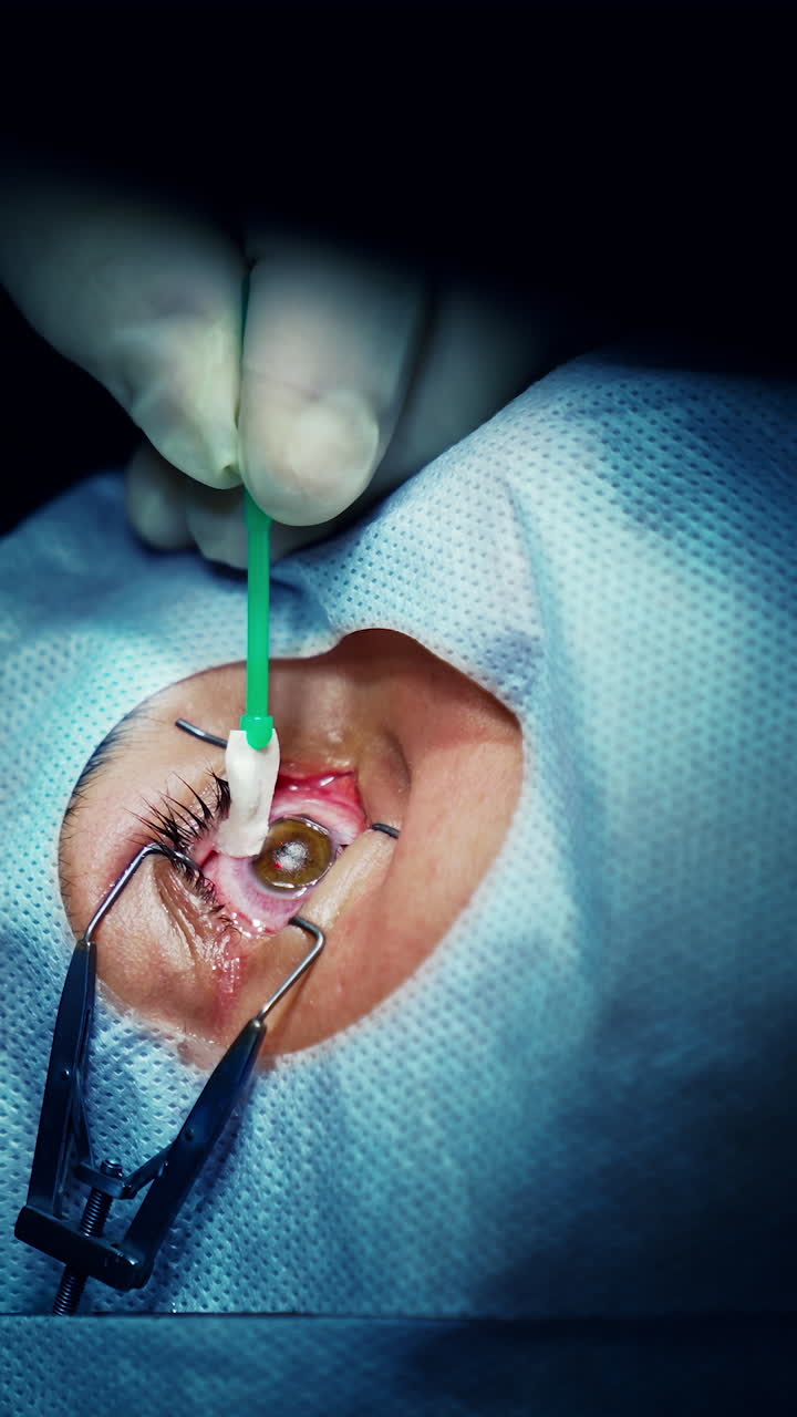 Laser eye surgery in modern hospital. Medical surgeon vision correction