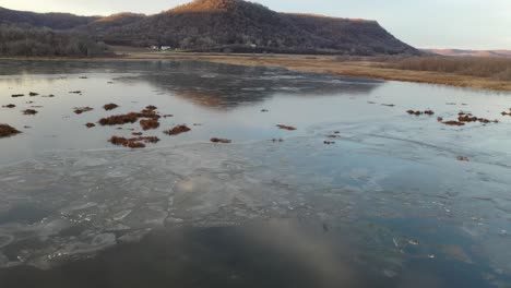 winter marsh reflection