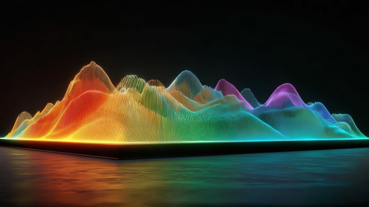 A Vibrant Display of Sound Waves: Exploring the Art and Science of Audio Visualization with Colorful Dynamic Waveforms and Fluid Motion