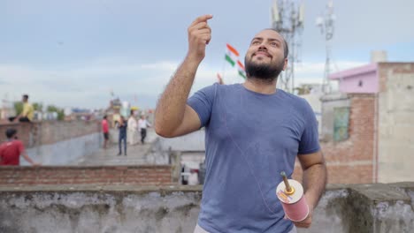 indian man flying the kite