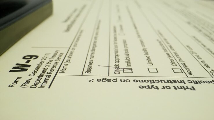 Close-up of W-9 Tax Form