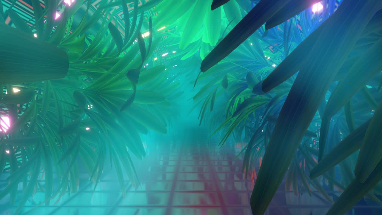 el túnel de los bucles de la jungla en la niebla