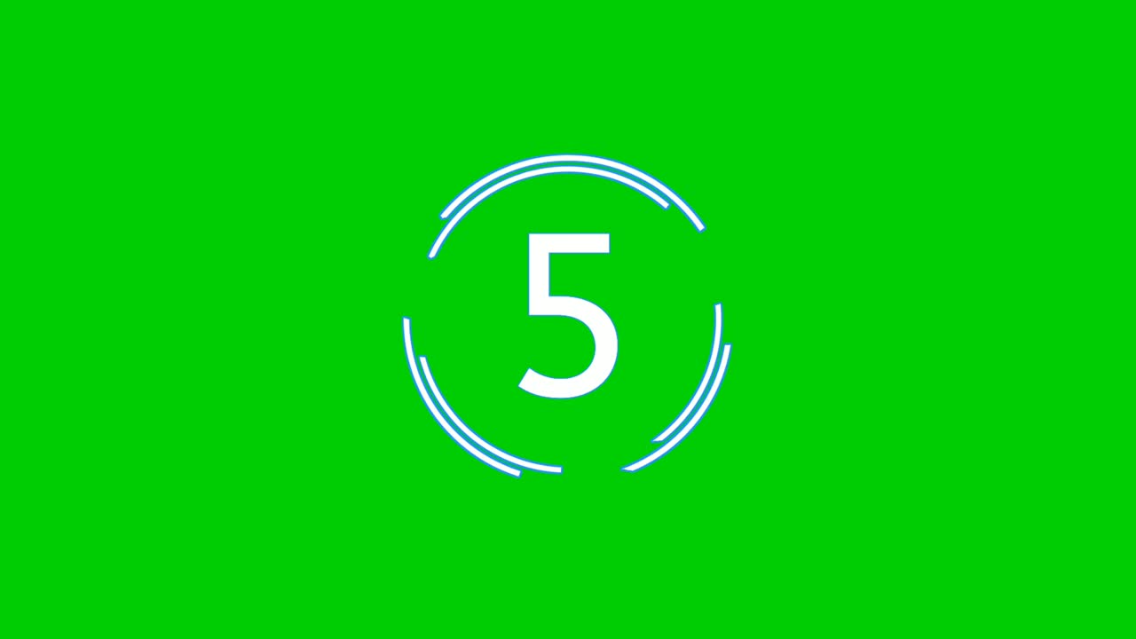 카운트다운 만화 애니메이션 10 10 1 초록색 배경 4k 비디오 타이머