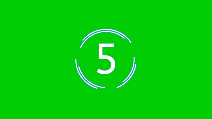 Countdown cartoon animation number Ten 10 to 1 one on green screen background.4K video timer or second concept