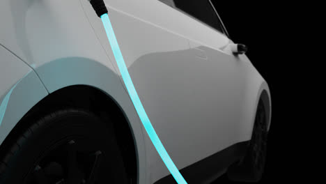 A-3D-visualization-of-a-white-electrical-car-charging-with-a-black-background.