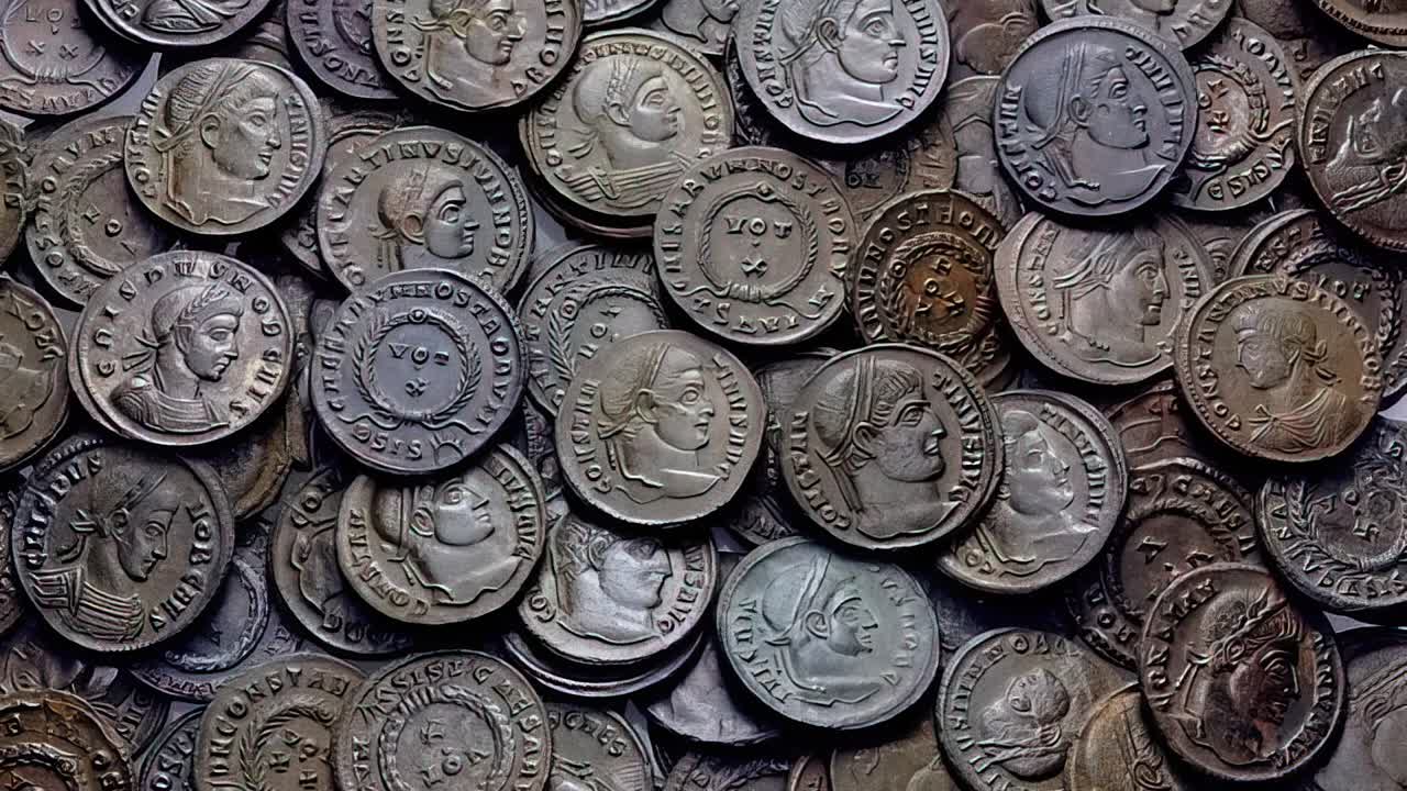 Many Bronze Roman Coins of Different Emperors