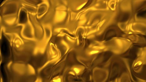 golden wave liquid background. glamour satin lava texture 3d rendering loop 4k