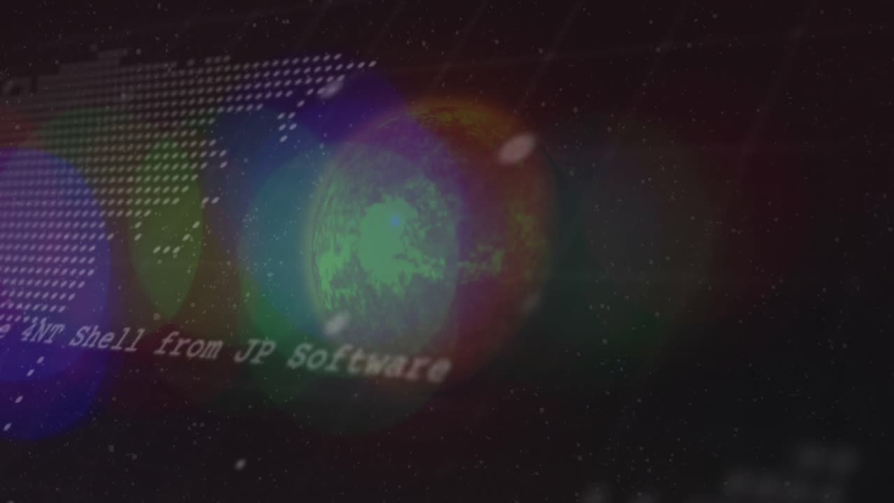 animación del lenguaje informático sobre puntos que forman un mapa contra el globo en el fondo