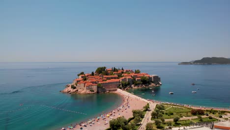 sveti stefan resort town in budva, adriatic coast of montenegro