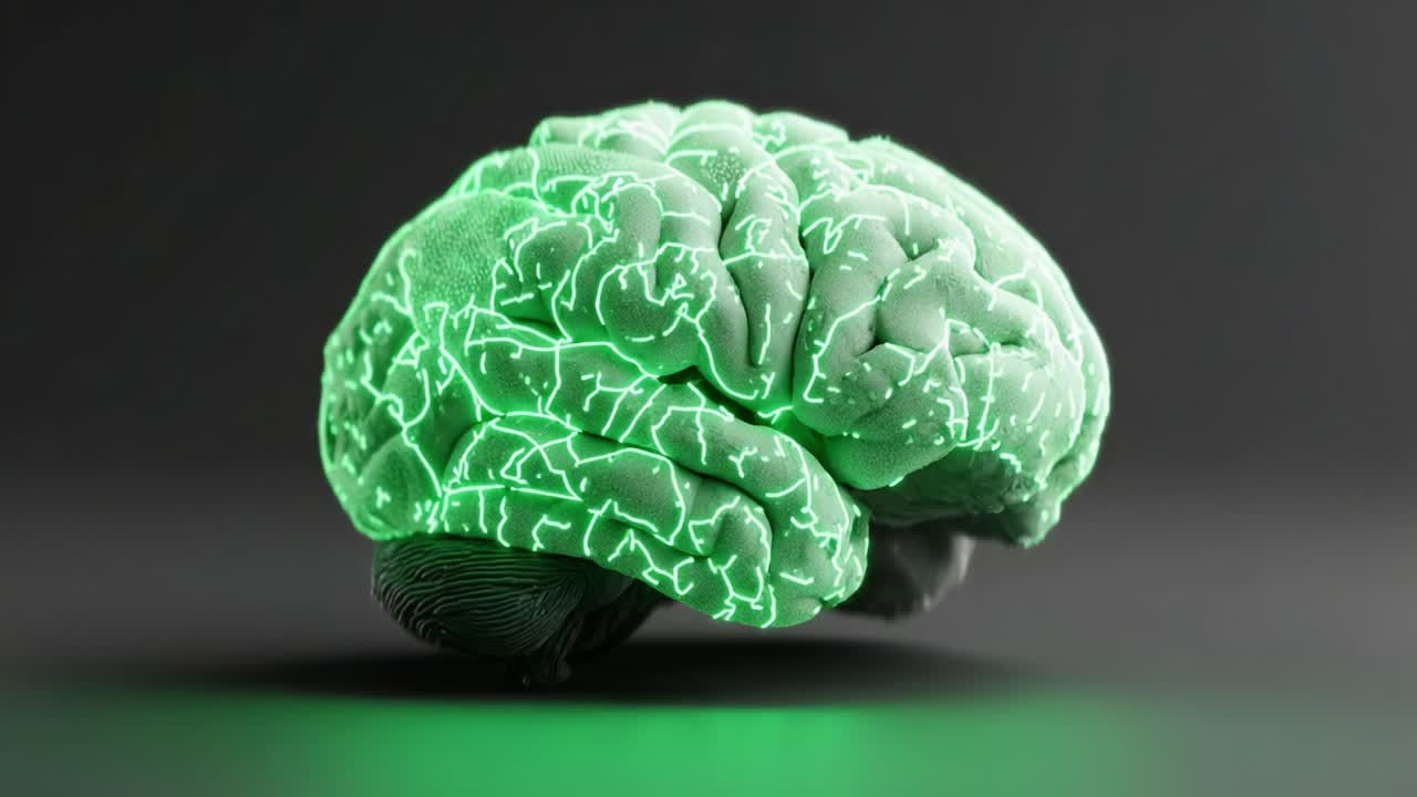 The Evolution of Neural Imagination: A Dual Frame Exploration of Brain Activity Represented by Dynamic Green Patterns in a 3D Model