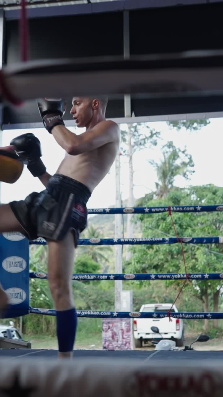 Muay Thai Training in Boxing Ring