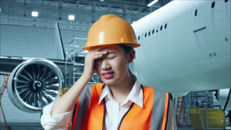 stressed airline maintenance worker