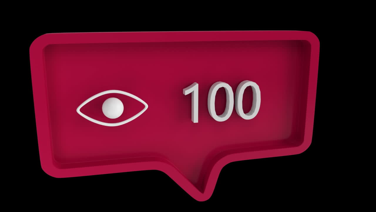 icono de vista con un número creciente en las redes sociales