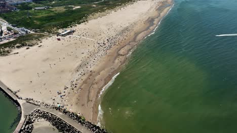 crowded beach aerial view