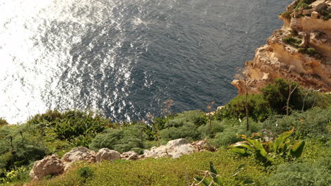 4k panning over the cliffs and ocean in malta