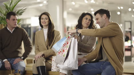 Friends enjoying a shopping trip at the mall