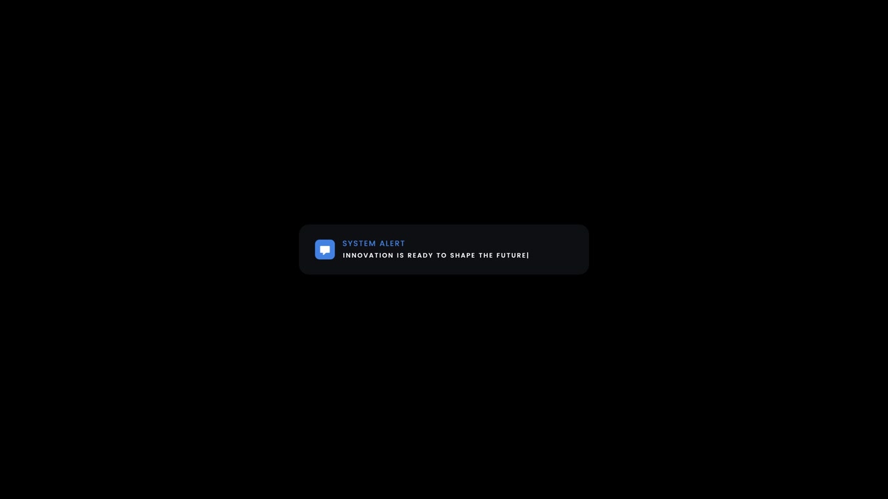 Animazione dell'icona di notifica di avviso di sistema isolata su sfondo nero