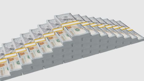 many wads of money. 100 us dollar banknotes. stacks of money.