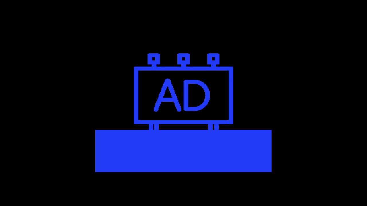 Animated Drawing of a Blue Billboard Advertisement Icon