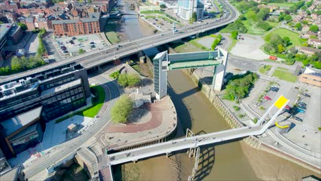 Aerial-tilt-down-over-Kingston-Upon-Hull---British-Northern-Town