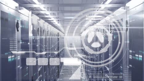 animación del procesamiento de datos y el flujo de información digital