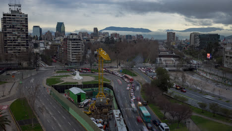 plaza italia dignidad square time lapse at morning santiago chile
