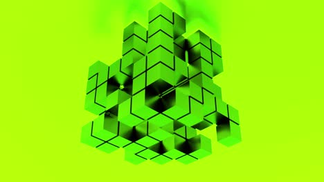 abstract 3d green geometric shapes