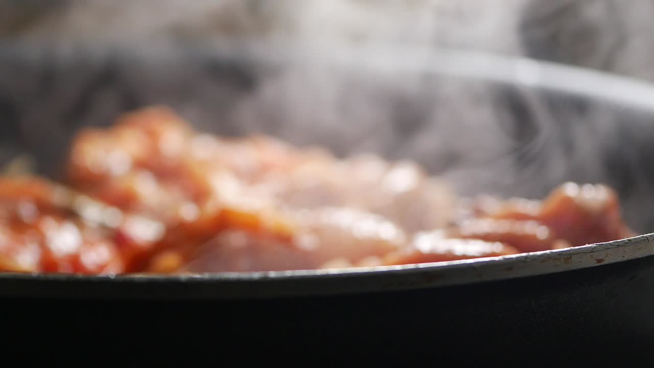 Cooking Food in a Frying Pan