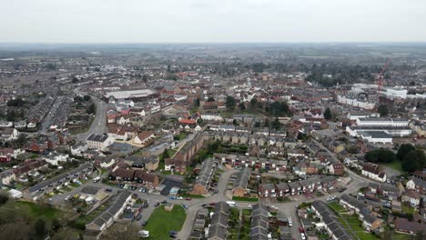 Braintree-Essex-Reino-Unido-Vivienda-Carreteras-Imágenes-Aéreas-4k