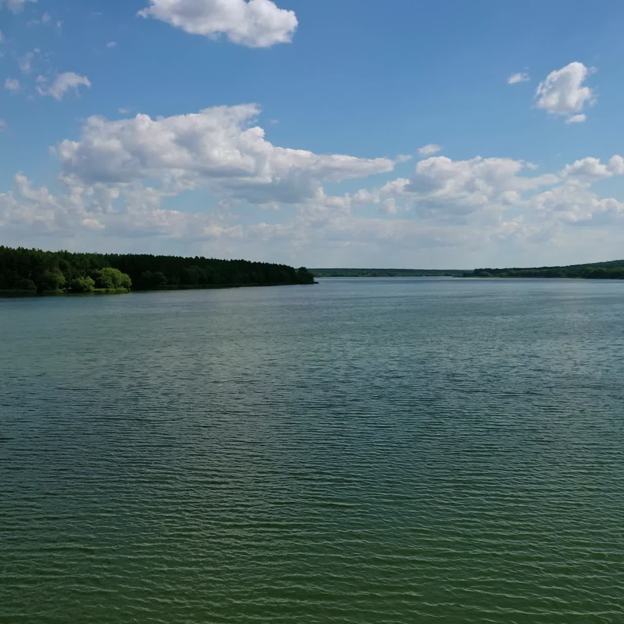Aerial view over river