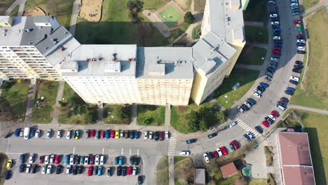 aerial view of modern suburbia of prague, czech republic