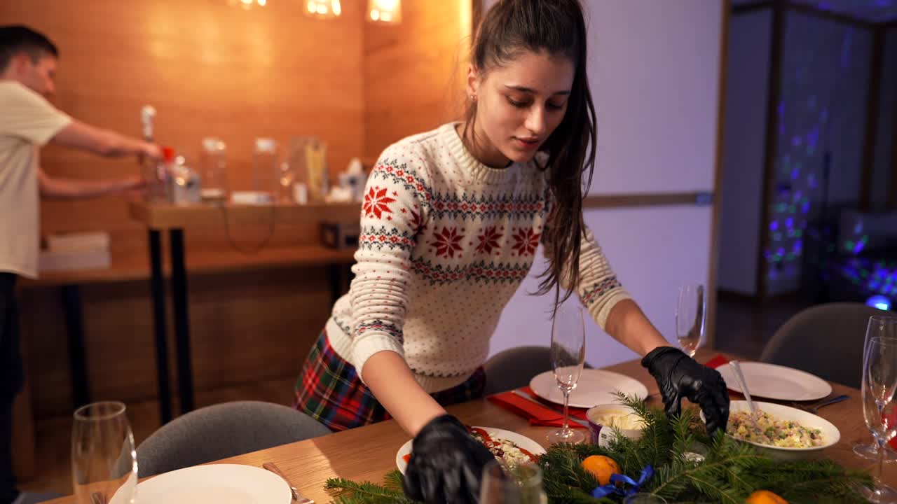 preparación de la cena de navidad