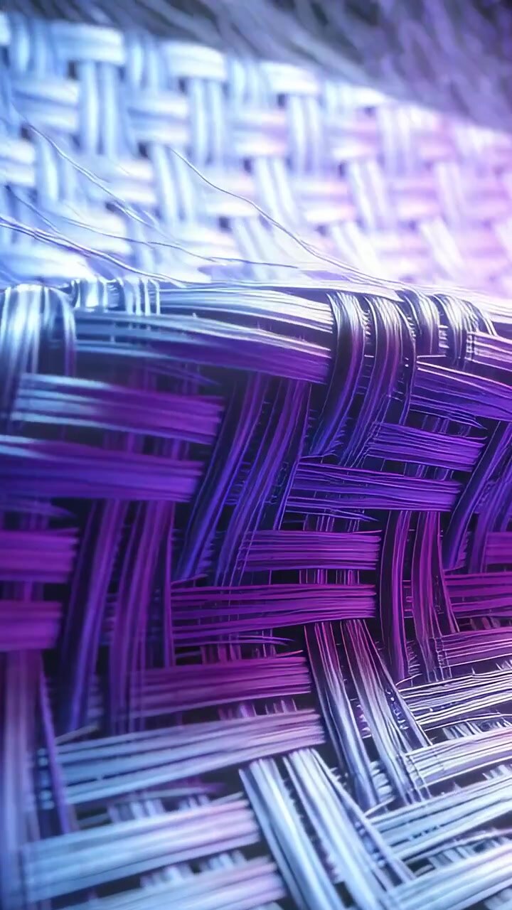 Vertical video: Starting pan, camera showing woven surface in studio, revealing wrapped binding