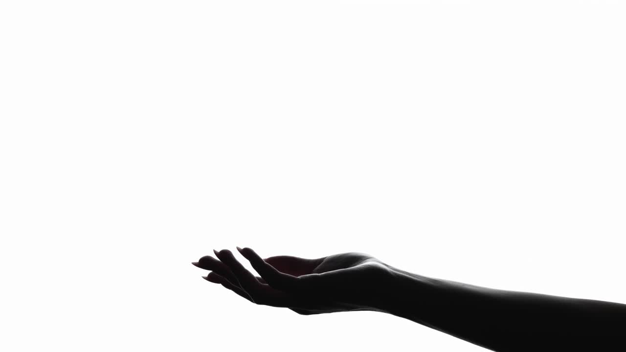 silueta de la mano fondo publicitario palma abierta