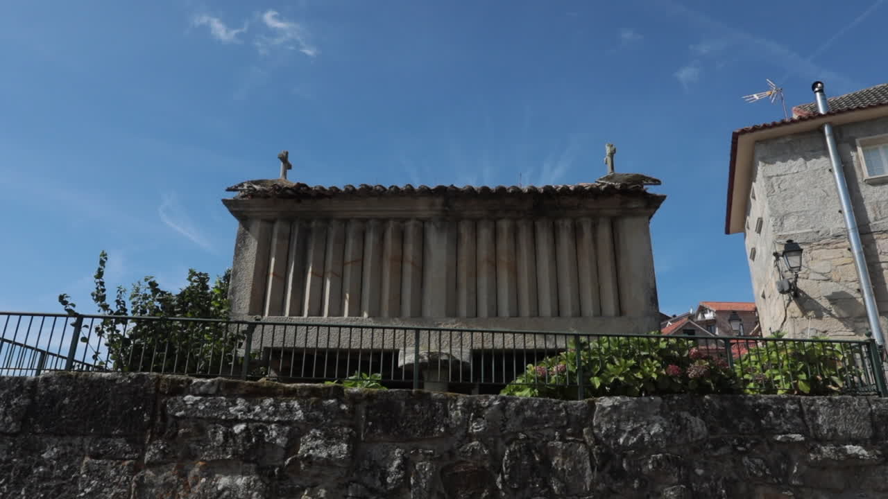 Ancient Stone Building with Vertical Columns