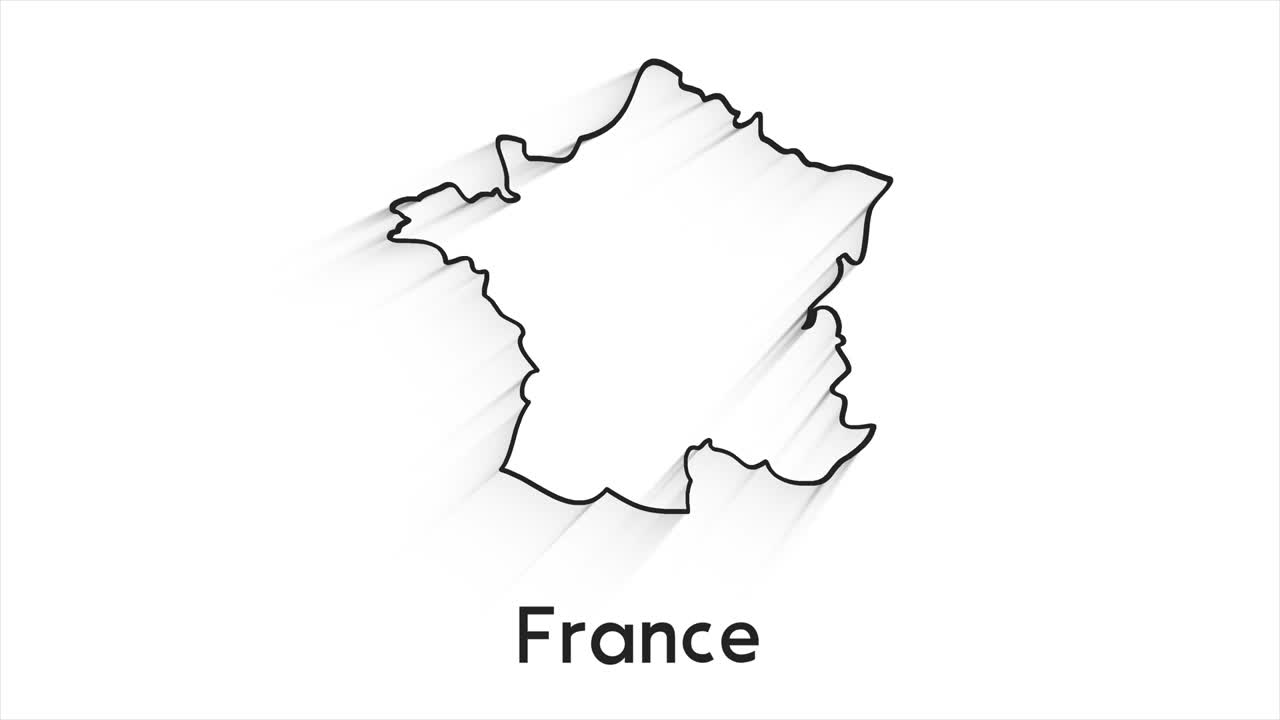フランス 地図 地域ごとに紹介 4k アニメーション フランス地図 背景 各国が一つずつ現れ 消えていく カメラの動き