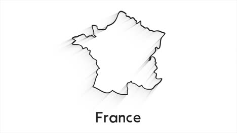 france map showing up intro by regions 4k animated france map intro background with countries appearing and fading one by one and camera movement