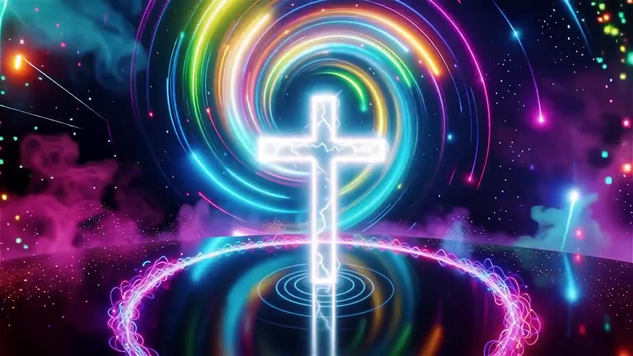 Christian Cross Heavenly Light Worship Background