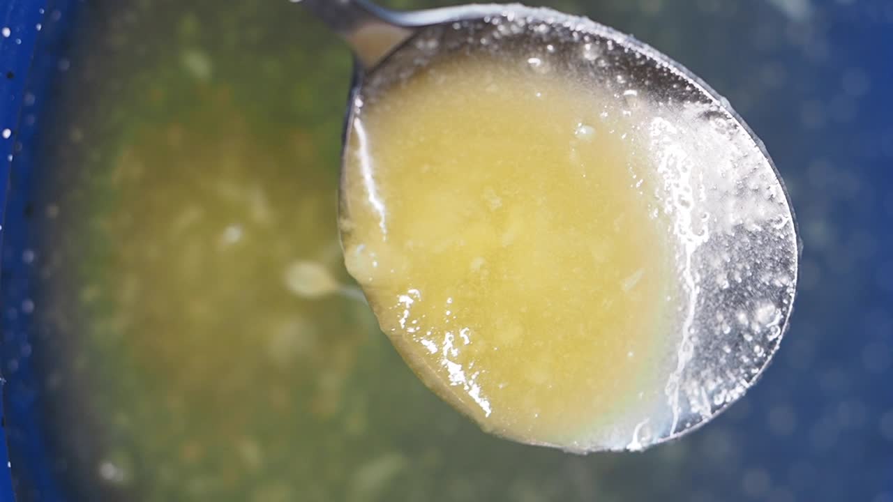 Spoonful of liquid food