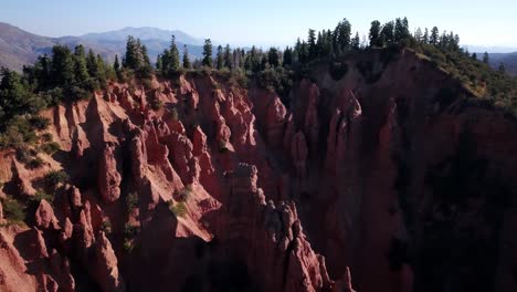 aerial footage of the devils kitchen overlook in utah in the uinta forest.