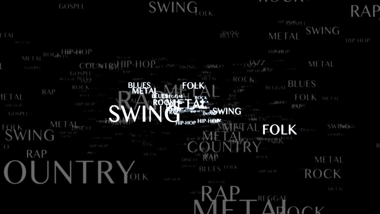 음악 키워드 애니메이션 알파 매트, 배경, 렌더링, 루프