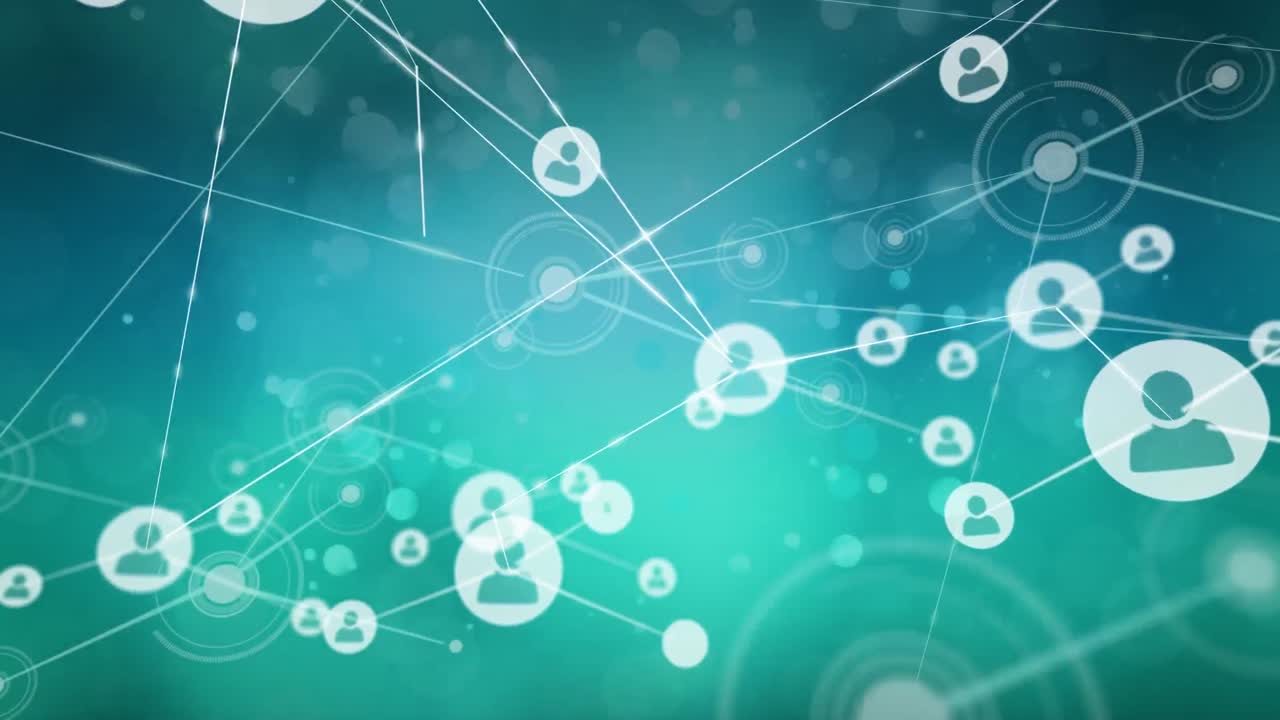 파란색 배경 위의 데이터 처리 애니메이션