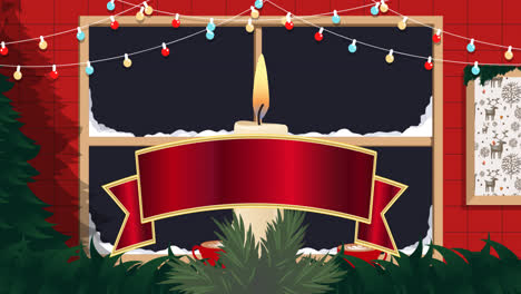 animation of merry christmas text over christmas decorations