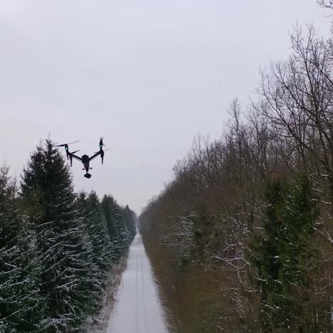 drone with camera flying high above